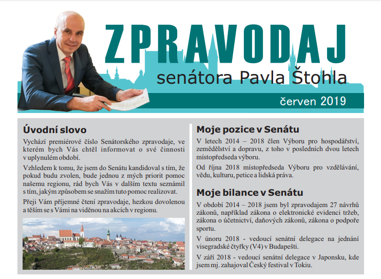 Zpravodaj senátora Pavla Štohla